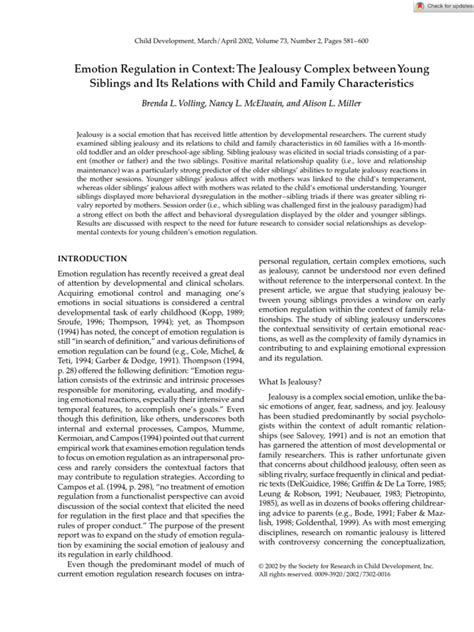 jealousy between siblings psychology|(PDF) The Development of Sibling Jealousy .
